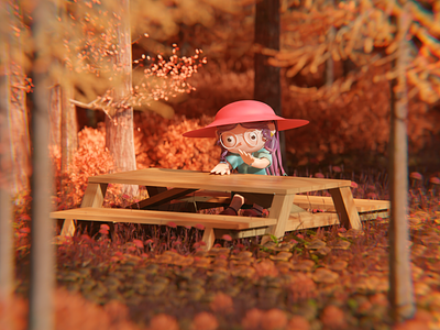 Cute Girl 3D 2d 3d 3d art 3d character 3d illustration 3d render blender character character design color cute girl design illustration isometric lowpoly