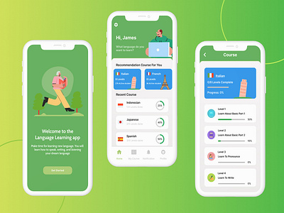 Language Course App design ui