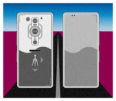 Smartphone for photographers design, inspired by Xperia PRO-I camera design equipment flat illustration minimalism mobile photography product sony vector