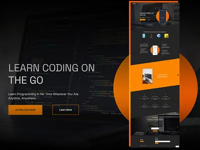 Code Go landing page minimal photoshop typography ui web design