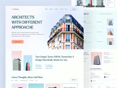 Modern Architecture Website architect architecture architecture design architecture website building civil engineering design studio home page landing page minimalist modern design property real estate typography ui ui design ui designer uiux web design website design