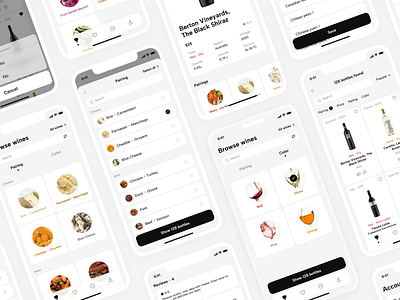 Wine selection | mobile app UX/UI design ui ux wine wine selection