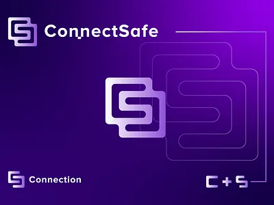 ConnectSafe branding c latter logo combination logo connection connection logo design graphic design icon identity illustration latter logo logo minimal modern logo s latter logo software logo tech logo ui vector