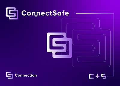 ConnectSafe branding c latter logo combination logo connection connection logo design graphic design icon identity illustration latter logo logo minimal modern logo s latter logo software logo tech logo ui vector
