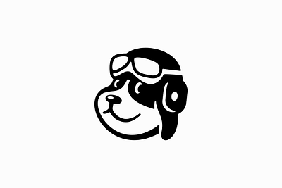 Aviator Dog Logo aviator branding character cute design dog funny glasses helmet identity illustration k9 logo mark mascot premium puppy symbol vector vet