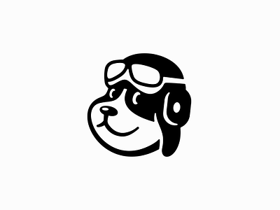 Aviator Dog Logo aviator branding character cute design dog funny glasses helmet identity illustration k9 logo mark mascot premium puppy symbol vector vet