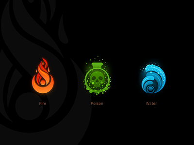 Game specialization class icons build class design emblem figma fire game icon icons illustration mage online poison rpg sketch ui vector warlcok warrior water