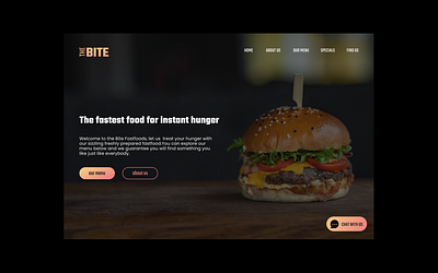 THE BITE FASTFOOD WEB DESIGN🍔🍕 app branding design e commerce illustration landing page ui web web design