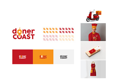 Doner Coast Identity Design brand design branding doner coast identity design doner logo identity design logo design red logo design shawarmma logo yellow logo