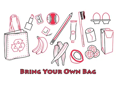 Bring Your Own Bag - How to be Eco Conscious adobe design illustration illustrator cc poster vector
