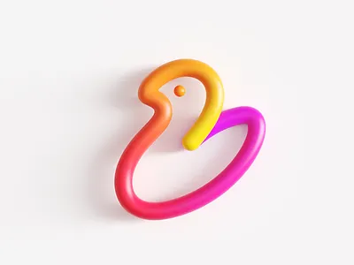 Birdie 2D to 3D Logo bird fly brand identity branding digital social media for sale unused buy forest forest tropical nature wildlife logo mark symbol icon modern gradient nature path line gradient startup business tech technology tropical wildlife wings