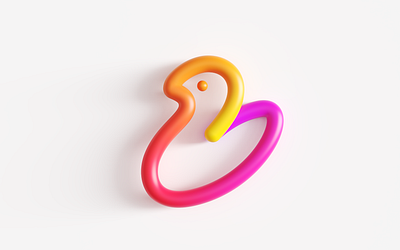 Birdie 2D to 3D Logo bird fly brand identity branding digital social media for sale unused buy forest forest tropical nature wildlife logo mark symbol icon modern gradient nature path line gradient startup business tech technology tropical wildlife wings