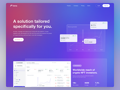 Tetris Landing page app branding design landing page typography ui