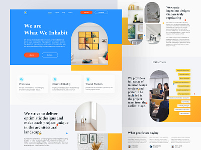 Interior Design - Landing Page UI architect architecture design clean ui creative design studio interior architecture interior design interiors landing page living room property ui ui design uiux uiuxdesign ux ux design web web design website