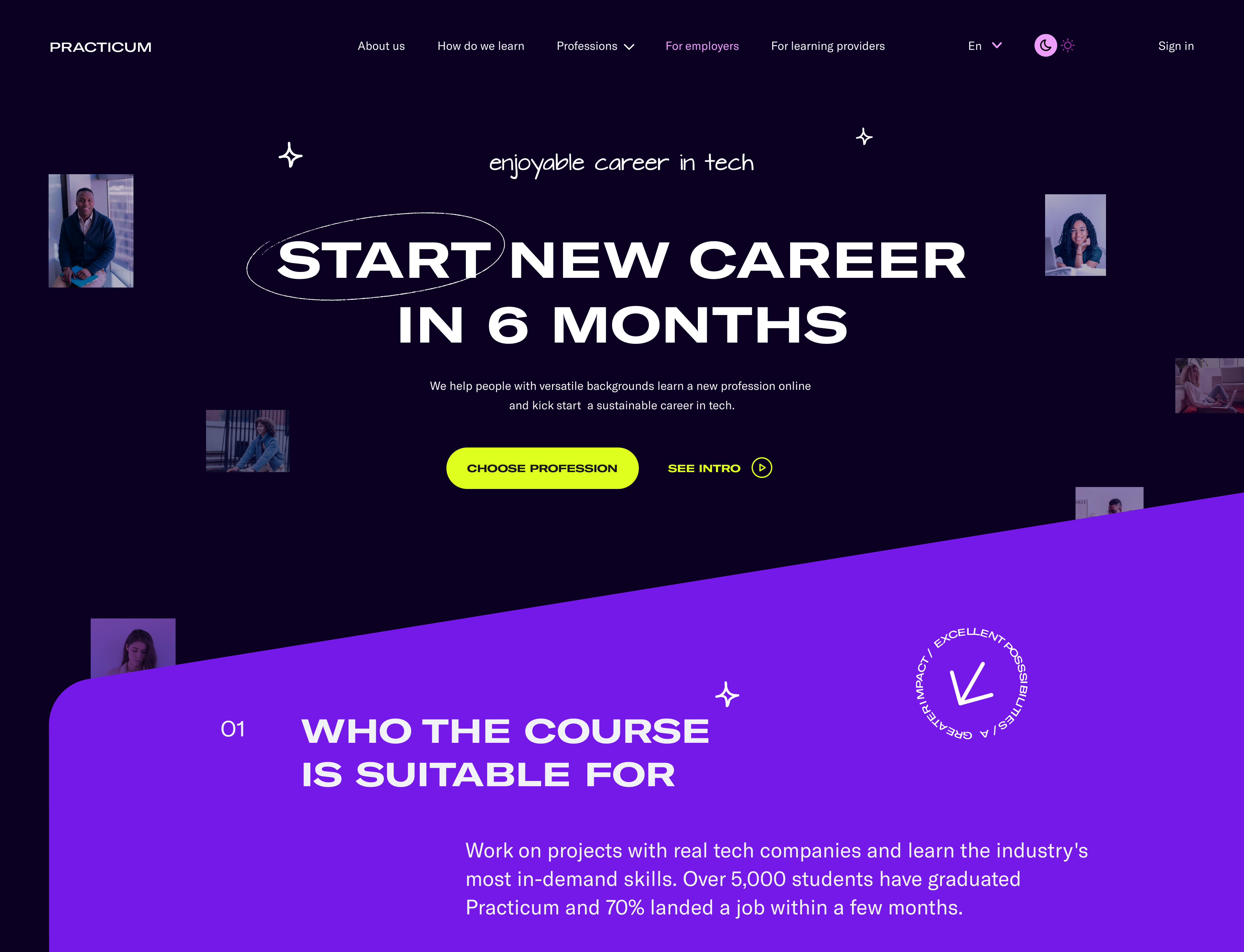 Practicum Promo Website animation landing motion graphics typography ui