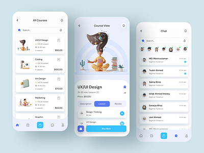 e-Learning Mobile App Design 3d animation app best design branding clean design design e learning mobile app design education app graphic design illustration logo mobile app design motion graphics online course app design online marketing ui ui design ui kite uiuxdesign