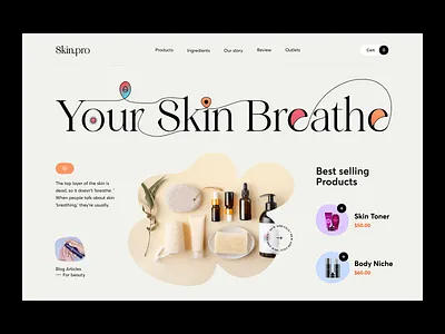 Beauty Products Web Site Design: Landing Page / Home Page UI beauty beauty clinic blockchain cosmetic cosmetics cosmetology creative ecommerce makeup minimal orix saas sajon skin skin care skincare spa web design web3 website design