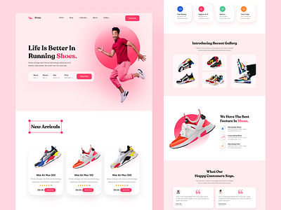 Shoes Website UI Design. adidas converse ecommerce fashion footwear homepage kicks landing page design market mockup nike nike air nike running nike shoes sneakers ui ux web design website yezzy