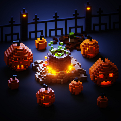 halloween 2021 3d art voxel