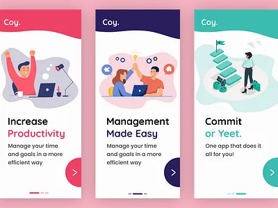 User onboarding pages design mobile ui