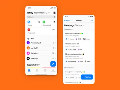 iOS Reminder App Redesign app calendar dashboard design home ios ios app ios design ios mobile app ios screens lists meeting notes reminder schedule ui ux