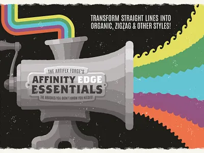 Affinity Edge Essentials affinity affinity designer brushes edges line lines meat grinder organic rainbow rough vector wave zigzag