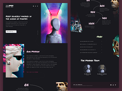 The Masked Men - NFT project art branding crypto design ethereum figma greek landing page minimal nft nft art nft collection pixelated responsive retro the masked men ui ux web web design
