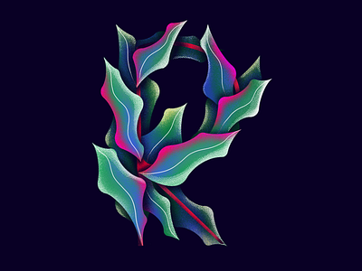 Letter R 36 days of type 36daysoftype art botanical design drawing floral flowers illustration leaf leaves letter letter illustration letter r procreate procreate app procreate illustration r type typography