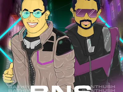 The Legendary duo behind the Sri lankan music "BnS" adobe photoshop bathiyaandsanthush character design cyber design digital panting graphic design il illustration retro retrostyle srilanka