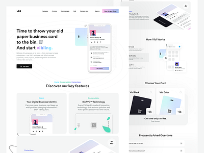 Vibl Landing Page black and white branding clean design flat hero landing landing page minimal mobile simple ui ux vibl white