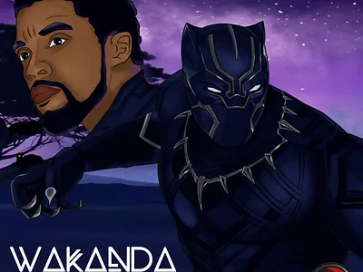 True king never dies. WAKANDA FOREVER! adobe photoshop blackpanther chadwick boseman character design design digital panting graphic design illustration marvel marvel comics