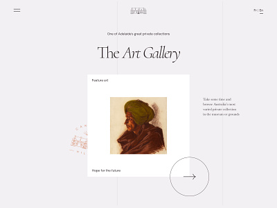 Gallery, Museum + Gardens Website adobe xd gallery gardens museum typography ui ux website