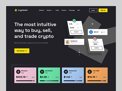 Cryptewin buy crypto cryptocurrency exchange interface platform sell trading ui web website