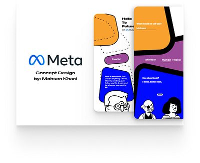 Meta Concept facebook figmadesign human illustration login meta metaverse monster splash ui universe