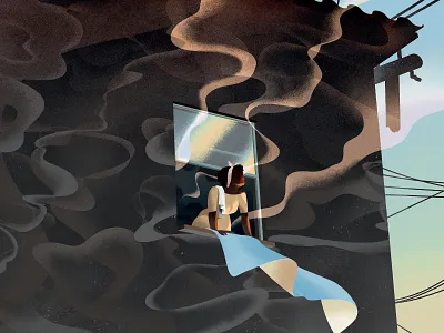 Lancet – Air pollution colour cover editorial graphic illustration magazine texture