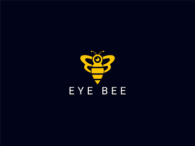 Eye Bee Logo 3d animation bee logo bee studio buzz cute monster entertainment eye logo fly graphic design honey bee hornet logo modren monster bee motion graphics one eye one eye bee logo social yellow bee