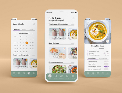 Vegan Recipe App app design mobile mobileapp recipe recipeapp recipes ui uidesign ux vegan