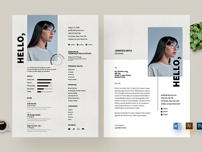 Resume for Designer a4 ai cover letter creative creative resume curriculum curriculum vitae cv design designer graphic design letter minimal ms word portfolio print template psd resume ui ux website