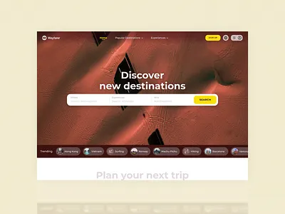 Wayfarer - Travel website landing page blog design figma landing landing page product design travel ui ui design uiux web design website