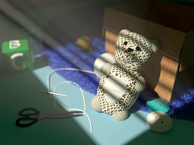 Teddy 3d 3dart 3dillustrations bear c4d c4dart cinema4d illustration lowpoly maxon