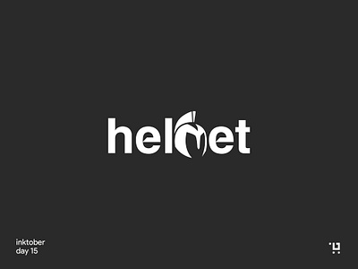 helmet inktober logo minmimal design wordmark