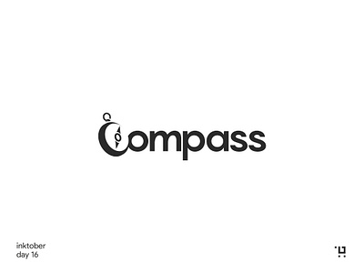 compass inktober logo minmimal design wordmark