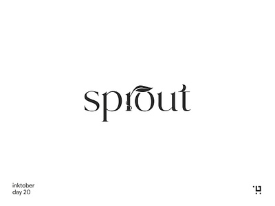 sprout inktober logo minmimal design wordmark