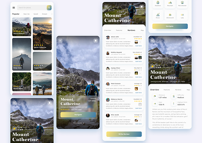 Hiking app concept design ui ux