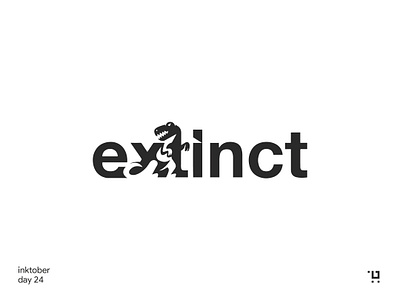 extinct inktober logo minmimal design wordmark