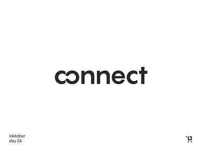 connect inktober logo minmimal design wordmark