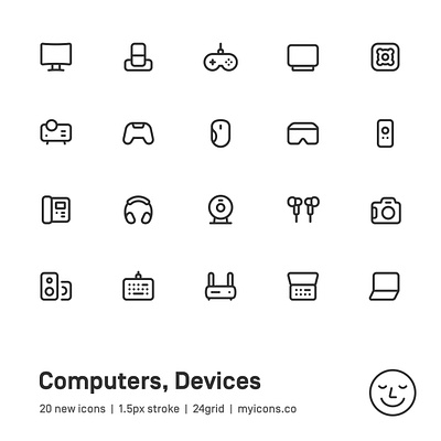 Myicons✨ — Computers, Devices, Electronic vector line icons pack essential icons figma icons icon design icon pack icons icons design icons pack interface icons line icons sketch icons ui ui design ui designer ui icons ui kit ui pack ui set web design web designer web ui