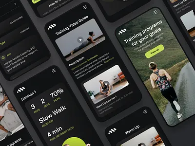Mas Runner - a sports mobile app application couch design graphic design mobile mobile app sport ui ux workout