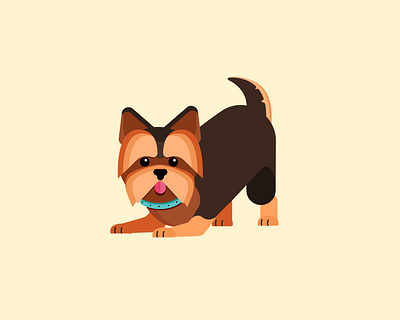Yorkshire animals cartoon character design dog illustration pet puppy terrier vector graphics vectorart yorkshire
