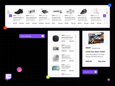 Twitch Shopping Extension clean design earning extension friendly juicy modern overlay product sell shop shopping extension switch twitch typography ui ux